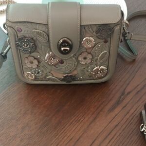Coach Gray Floral Crossbody Bag